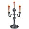 Skeleteen Haunted Halloween Candelabra Prop - LED Light up Skull Indoor Spooky Candelabra Candlesticks Holder Home Decoration for Halloween